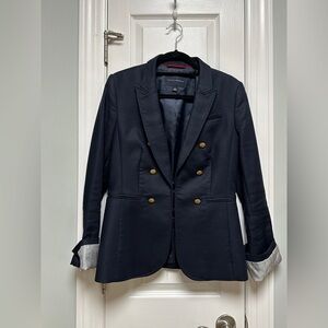 Banana Republic - Timeless Blazer with Hook Closure - Size 8 - Navy Blue